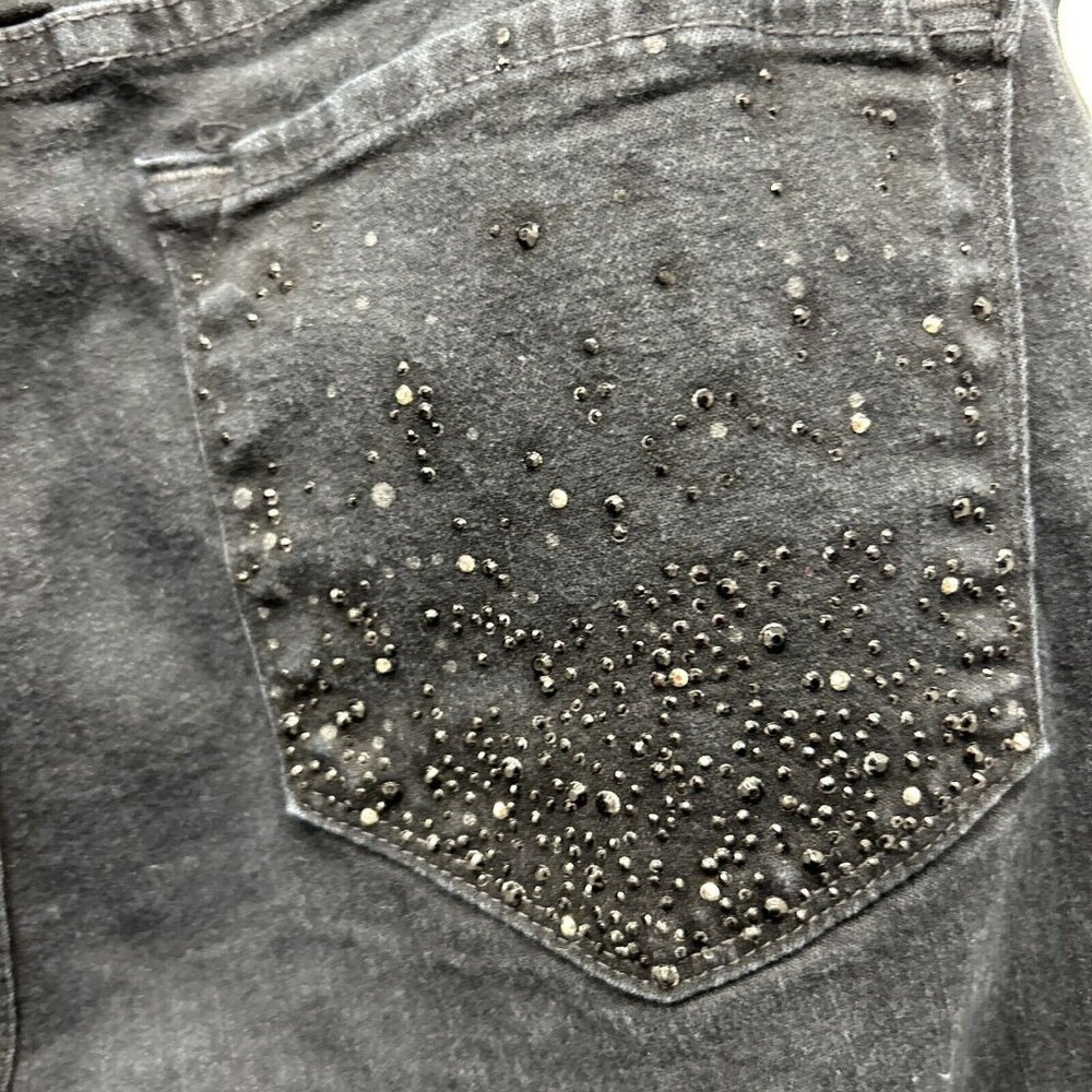 NYDJ Women's Black Original Slimming Fit Bootcut Rhinestones Back Pocket Size 6P - Picture 5 of 8